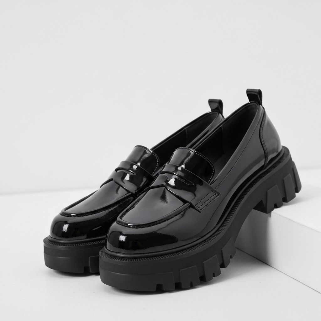 블랙 페이턴트 로퍼