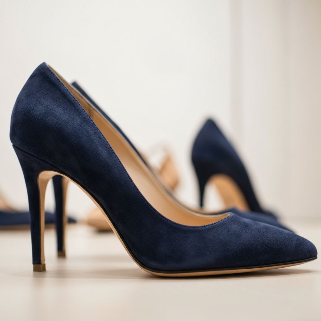 네이비 스웨이드 펌프스